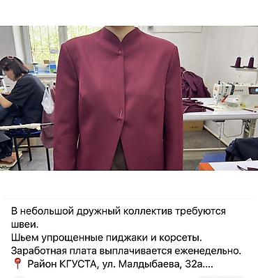 Тигүү иши: Тикмечи, Ар дайым, Район: Ахунбаев / Малдыбаев көч., Төлөм: Жума сайын, Иш тажрыйбасы: 1-2-жылдык тажрыйба — 1