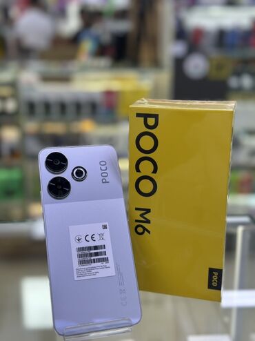 новые мобильные телефоны: Poco M6, Жаңы, 256 ГБ, түсү - Күмүш, Бөлүп төлөө менен, 2 SIM