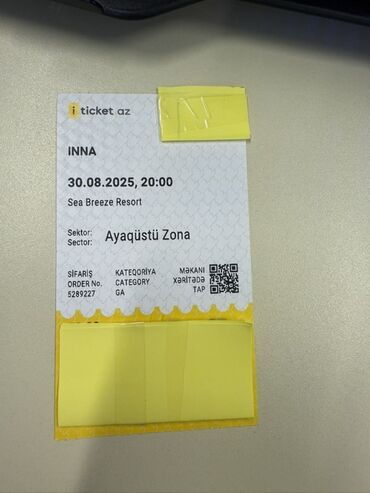 Reklam, çap: ✅Inna bilet satilir Fanzone və Golden Circle.✅ Bu bilet "INNA"
