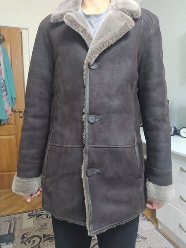 дублёнка мужская: Куртка L (EU 40), цвет - Коричневый