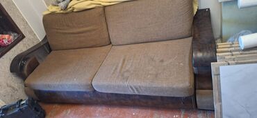 диван с ортопедическим матрасом: Диван, Б/у, Раскладной, Ткань, Нет доставки