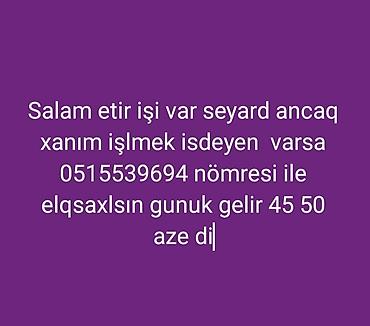 səyyar satış: Satış məsləhətçisi tələb olunur, Yalnız qadınlar üçün, Gündəlik ödəniş — 1