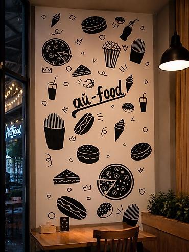 заказ рыбы: Рисунок стены для кафе и фастфуда «ai-food»

- График:24/7 — 4
