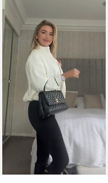 lil solid accessories: Ženska jakna – krem/bele boje, sa crnim kontrastnim paspulom - — 2
