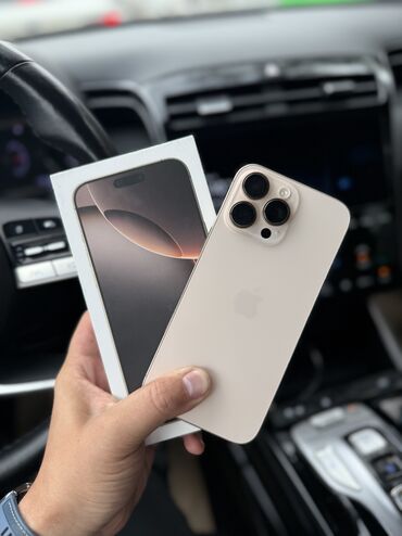 рассрочка телефон ош айфон: IPhone 16 Pro Max, Колдонулган, 512 ГБ, Desert Titanium, Куту, 100 %