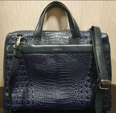 сумка синего цвета: Деловая Сумка / Бизнес портфель от Терган / Tergan. Множество полезных