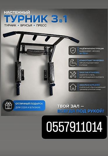 Турники и брусья: Турник, 3 в 1, Настенный, Новый, Платная доставка — 1