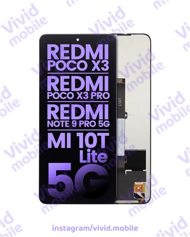 samsung telefon temiri: Ekran Xiaomi Mi 10T Lite ORG