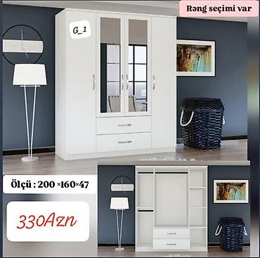 Geyim şkafı G_1 Müasir dizaynlı, ağ rəngli geyim şkafıdır. Ön