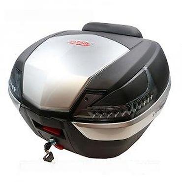 hunter skuter: Moto kofer (gornji, top case) sa naslonom i LED svetlima - Kapacitet — 2