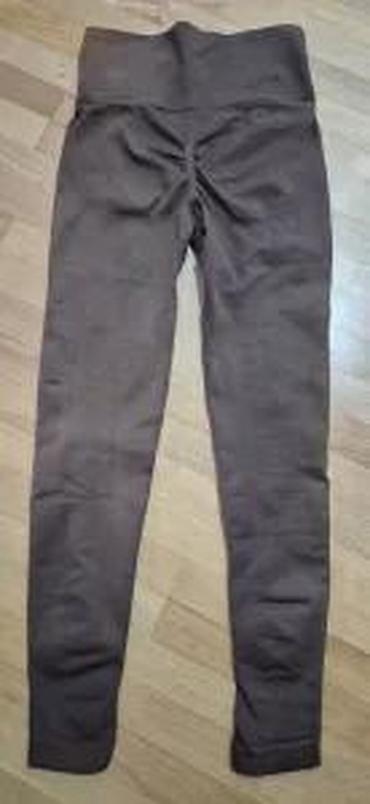 Helanke, biciklistički šortsevi: Ženske sportske helanke – visoki struk, tamno braon - Kroj: uske — 20