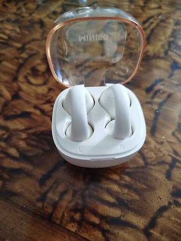 qulaqciqlar ucuz: İşlənmiş Simsiz (Bluetooth) Qulaqcıqlar, rəng - Ağ — 3