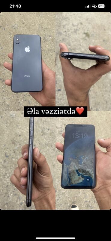 iphone xs ekran: IPhone Xs Max, 256 GB, Qara, Face ID