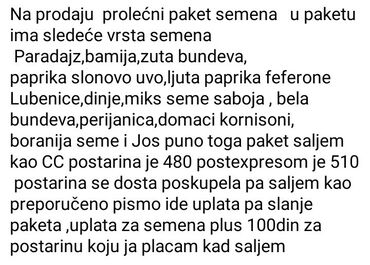 bazeni forma ideale: Prodaja svih vrsta domacih semena