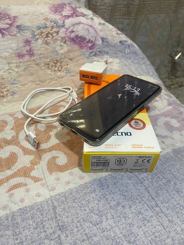 домашний усилитель: Tecno Spark Go, Б/у, 128 ГБ, цвет - Черный, 2 SIM