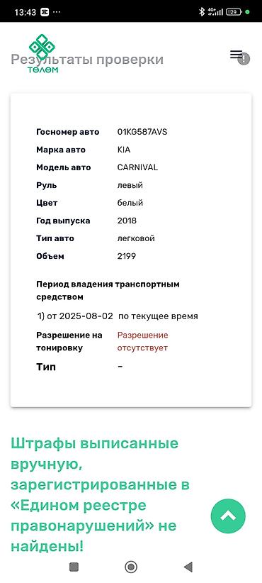 Kia: Kia Carnival: 2018 г., 2.2 л, Автомат, Дизель, Минивэн — 11