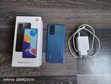 телефон fly ds169: Redmi Note 11, 128 ГБ, цвет - Синий, Гарантия, Сенсорный, Отпечаток пальца
