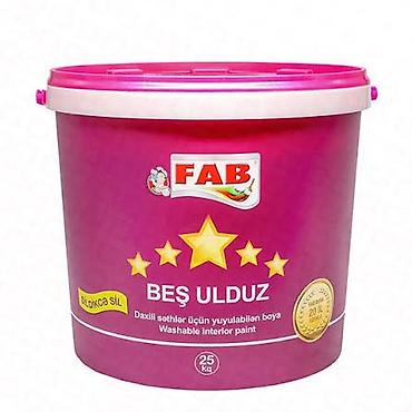 FAB Beş Ulduz – yuyula bilən daxili səth boyası - Növ: Su əsaslı