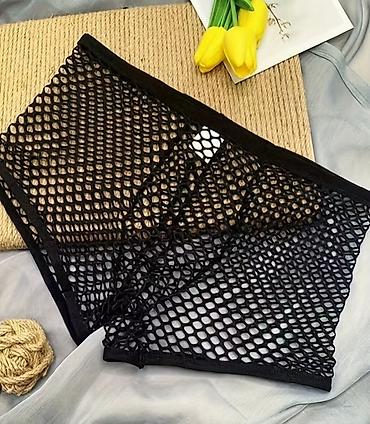 sort: Qara tor naxışlı şort-etek (mesh şort) - Material: elastik tor (mesh) — 3