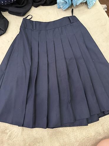 uniformalar: Tünd göy rəngli qatlanaqlı yubka mekteb yubkasi - Model: klassik qalın — 3