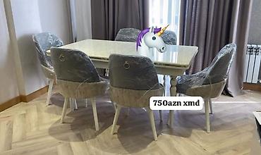 стул металлический: Yemək otağı üçün dəst: - 1 ədəd düzbucaqlı masa – krem/açıq bej — 1
