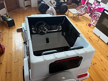 ucuz kask: Uşaq üçün elektrikli maşın – ağ rəngdə, Mercedes G-Class (AMG — 5