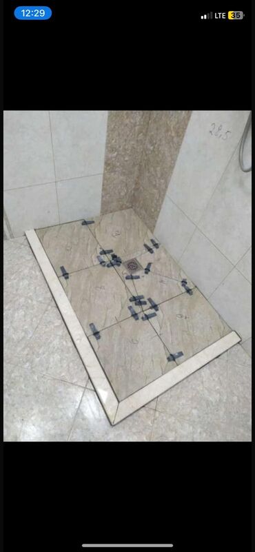 Duş poddonları: Duş gövdəsi/qabının hazırlanması – keramika və mərmər plitələrdən — 16