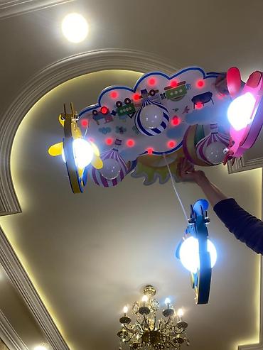 taxta listurlar: Çılçıraq, 6 lampa, Taxta — 1