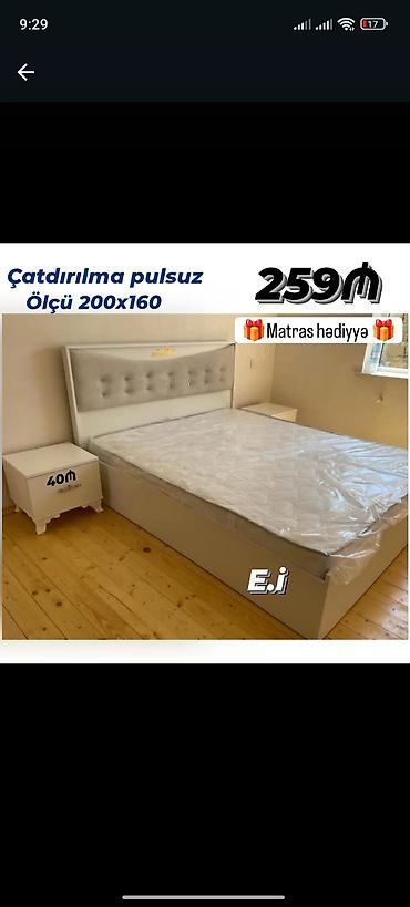 hediyeler: Yeni, İkinəfərlik çarpayı, Matras ilə — 1