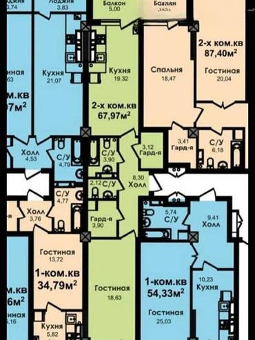 московская фучика: 2 комнаты, 68 м², Элитка, 6 этаж, ПСО (под самоотделку)