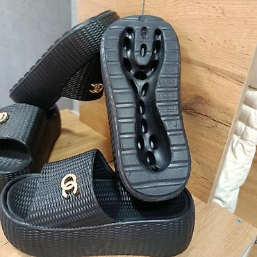 40: Босоножки, 39, Chanel, Новый, цвет - Черный, Самовывоз — 1