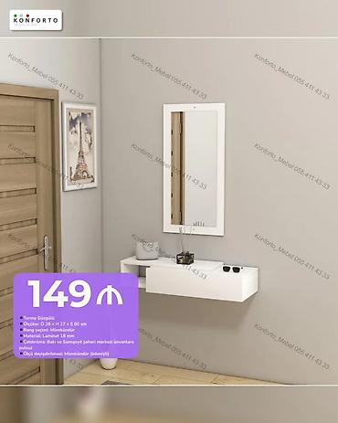 dolab termo: Asma konsol + güzgü dəsti - Termo güzgülü - Ölçülər: O 28 × H 27 × E — 1