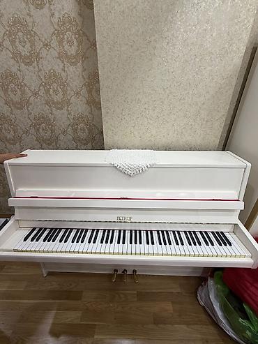akustik gitara simi: Ağ rəngli orijinal "PETROF" Pianosu 🌟 Petrof vertikal piano – ağ rəng — 4