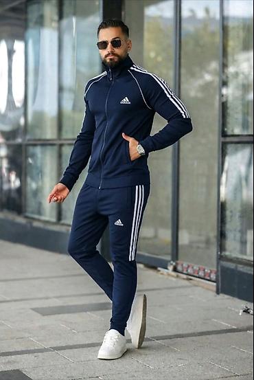 muski duksevi akcija: Muški Adidas komplet trenerke – jakna sa rajsferšlusom i donji deo — 6