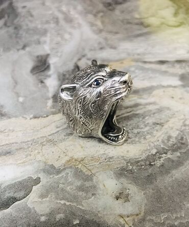 кольцо из камня: Жолборс шакеги! Печатка. Кольцо. Перстень. Серебро 925. Ручная