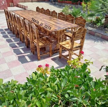 мебель для сада: Новый, Прямоугольный стол, Со стульями, Дерево, Азербайджан