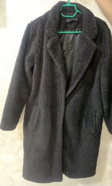 пальто тедди зима: Пальто, Тедди, По колено, Однобортная модель, S (EU 36)