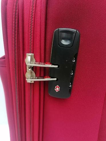 Putni koferi i torbe: Veliki putni kofer na točkićima – crveni - Materijal: mekani tekstil — 6