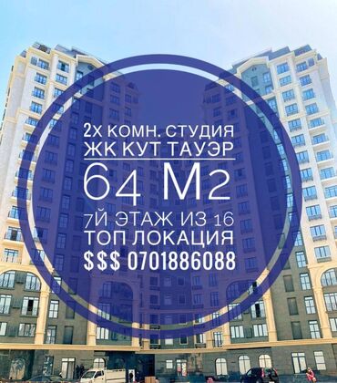 Продажа квартир: 2 комнаты, 64 м², Элитка, 7 этаж, Евроремонт