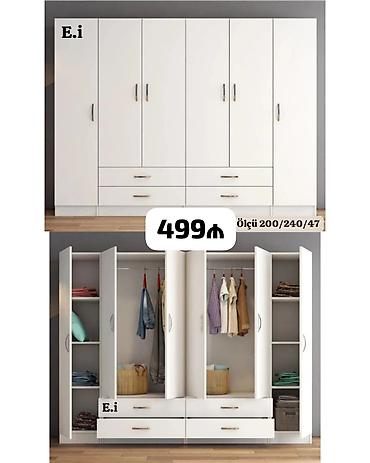 refli: Ağ rəngli, çox bölməli paltar dolabı - Ümumi ölçülər: 200/240/47 — 1