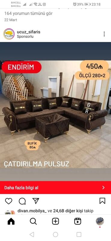 sultan: Угловой диван, Новый, Бесплатная доставка на адрес