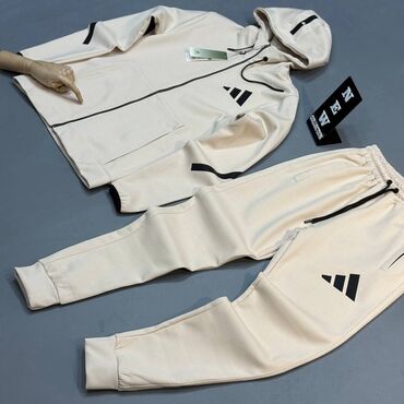 Trenerke: Komplet, 2XL, L, M, Adidas, bоја - Bež, Pamuk — 1