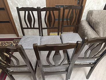 ofis oturacagi: Məhsul: 6 ədəd yemək otağı stulu dəsti - Material: Ağac karkas, tünd — 5