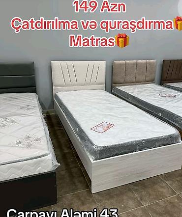 Çarpayılar: Tək nəfərlik çarpayı və matras dəsti. Şəkillərdə yumşaq üzlüklü — 15