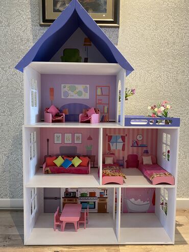 Игрушки: Дом для кукол. Состояние идеальное. Высота 136 см, ширина 87 см. 4