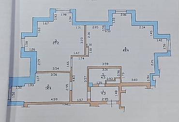 ордо инвест: 3 комнаты, 100 м², Азия Молл Элитка, 10 этаж, ПСО (под самоотделку) — 2
