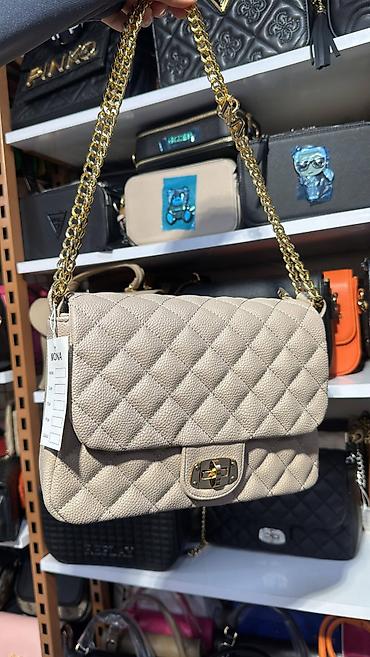 torba od teksasa: Ženska torba preko ramena – quilt dizajn sa zlatnim lancem - Model — 1