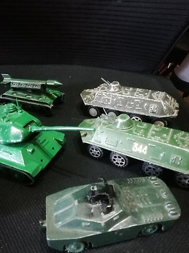 железные машины: Набор металлических советских игрушечных военных машинок (миниатюры — 2