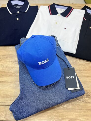 Головные уборы: Мужской головной убор, Hugo Boss, Новый, цвет - Голубой, Самовывоз, Платная доставка