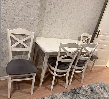 Qonaq otağı üçün, İşlənmiş, Dördbucaq masa, 6 stul